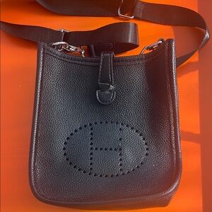 Black Leather Crossbody Bag